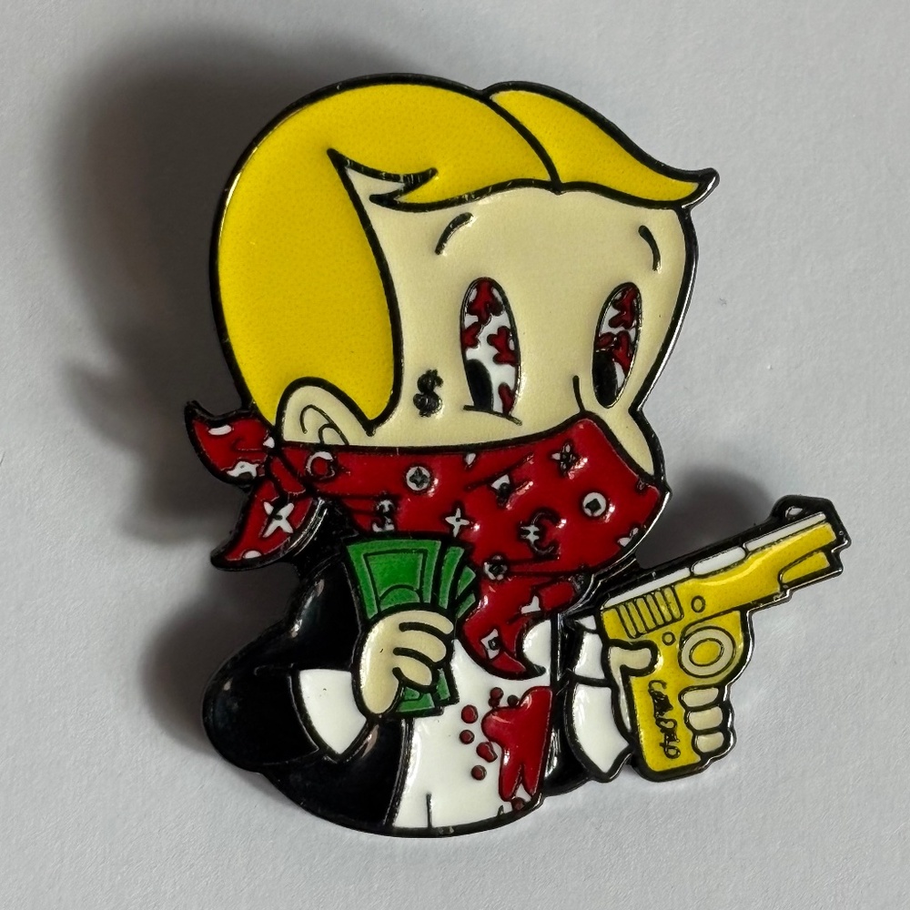 Richie Rich Gangster Gun Bandana Hat Pin Streetwear Hats Bag Fitted New Era